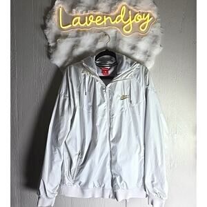 Nike Fleece Lined Rain Jacket Hooded Coat Womens Large Winter Fall Cozy Holiday